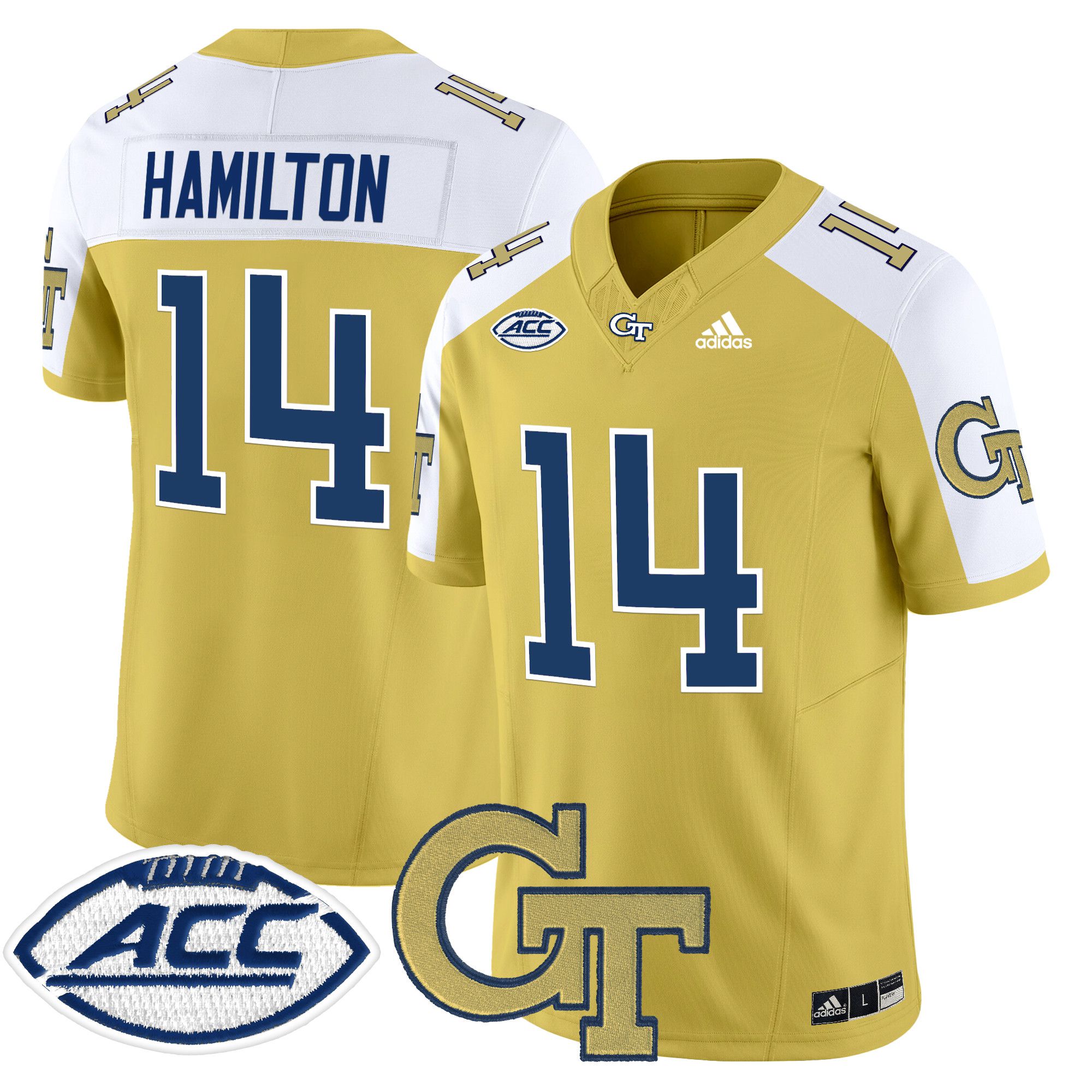 Men Georgia Tech #14 Hamilton Yellow Asidas 2024 Vapor Limited NCAA Jersey->more ncaa teams->NCAA Jersey